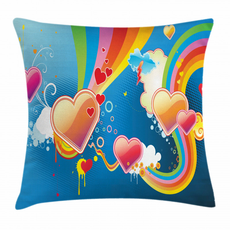Funky Hearts Pillow Cover
