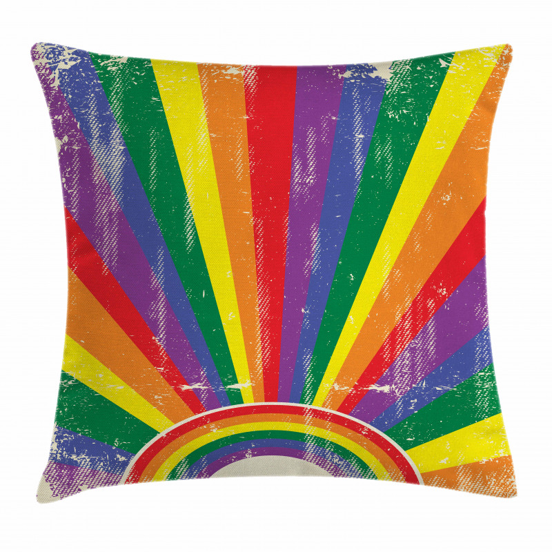 Grunge Rays Pillow Cover