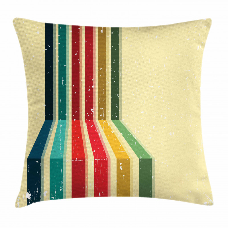 Vintage Colorful Strips Pillow Cover