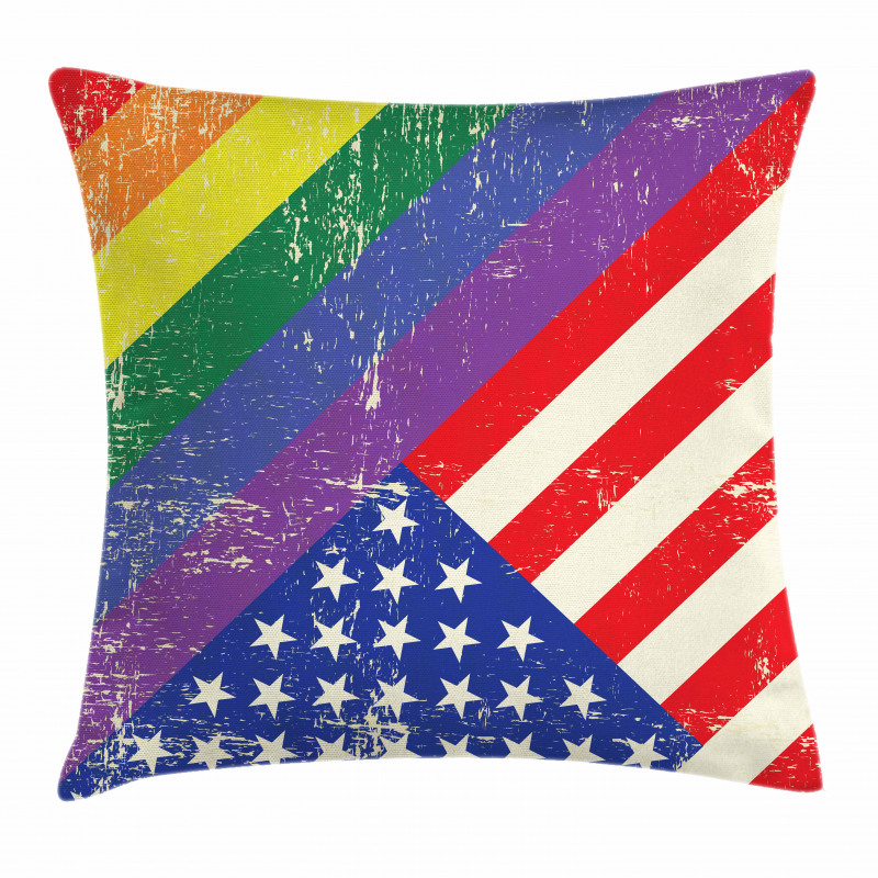 Old Glory LGBT Pillow Cover