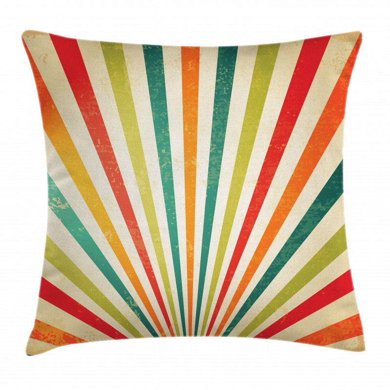 Retro Sun Rays Pillow Cover