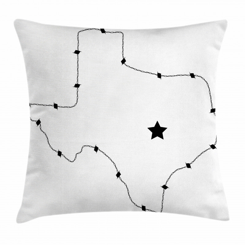 Barbed Wire Map Pillow Cover