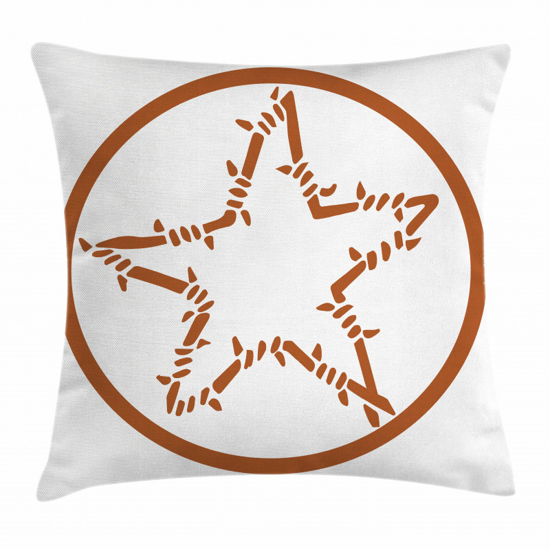 Barbed Wire Star Pillow Cover