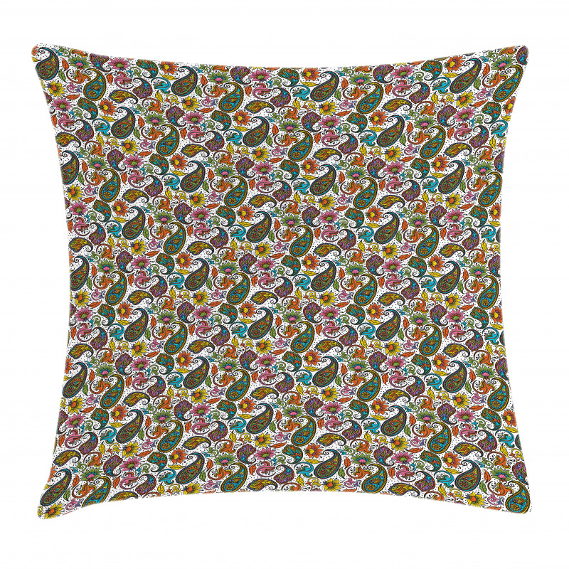 Retro Paisley Colorful Pillow Cover