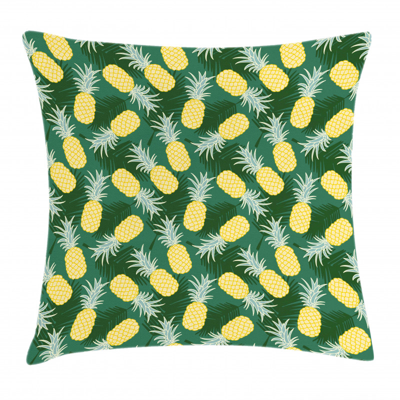 Palm Leaves Pineapples Pillow Cover