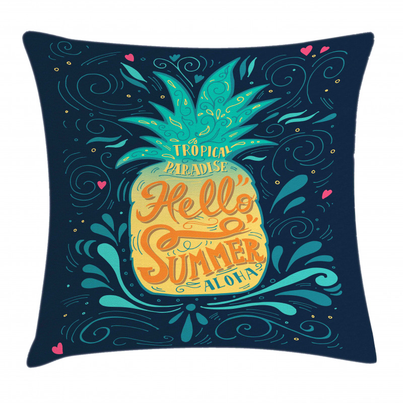 Hello Summer Aloha Pillow Cover