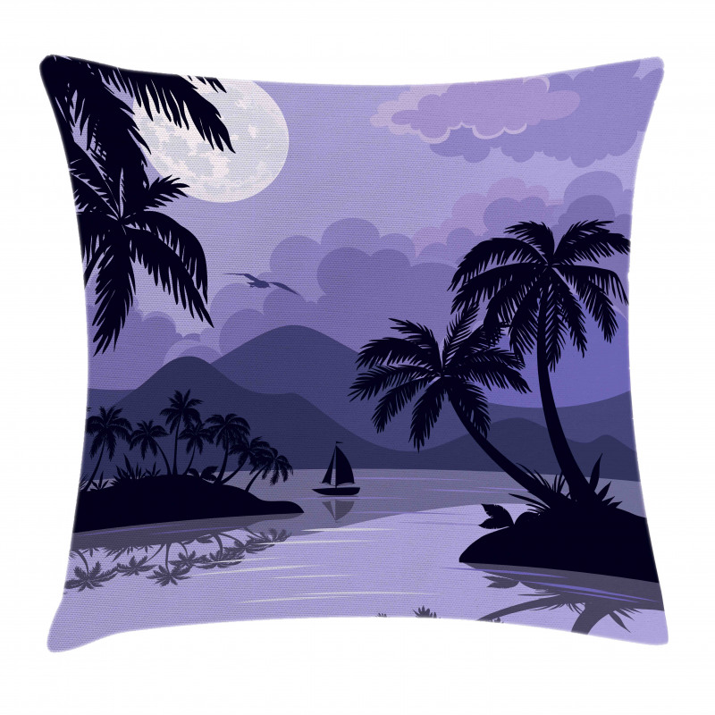 Caribbean Island Night Pillow Cover