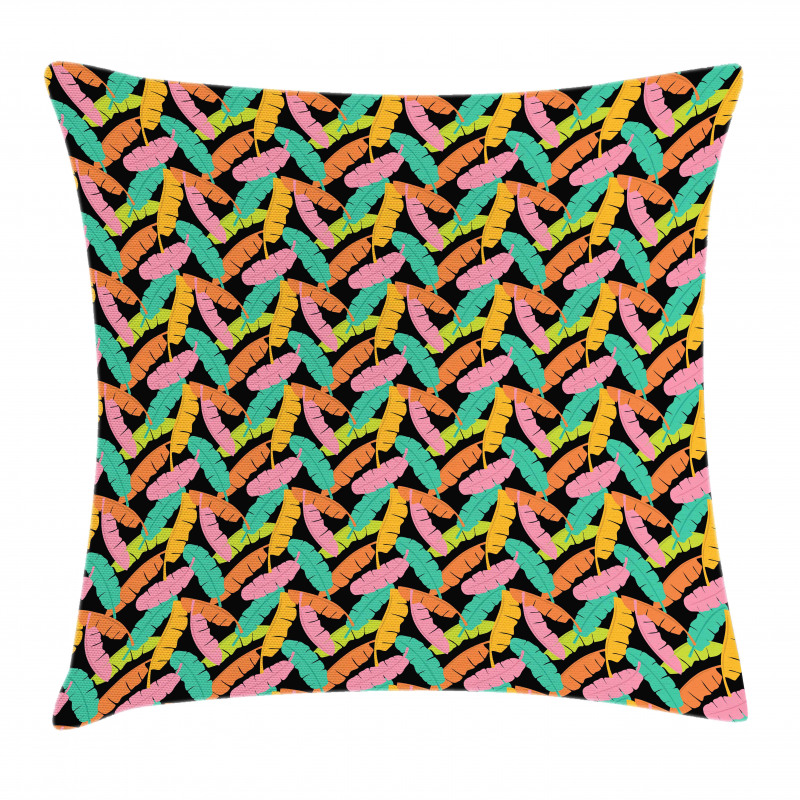 Colorful Banana Leaves Pillow Cover