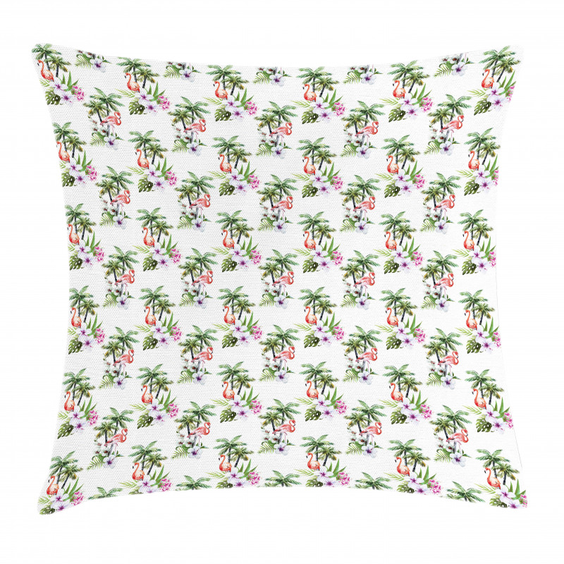 Watercolor Birds Flora Pillow Cover