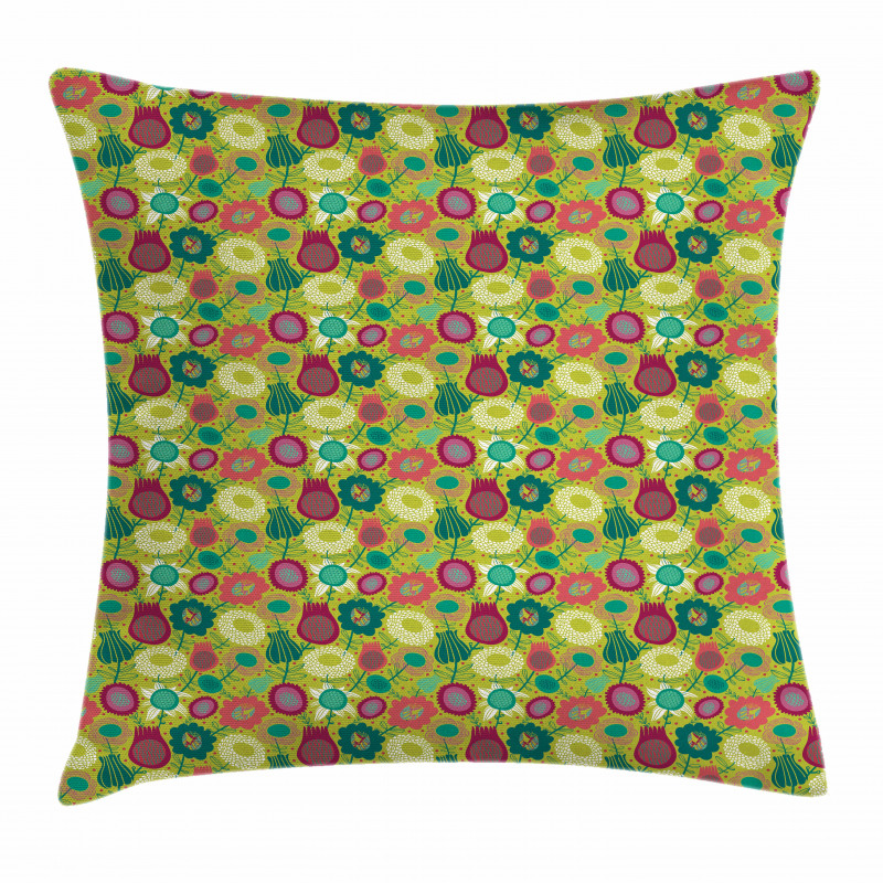 Whimsical Floral Art Pillow Cover