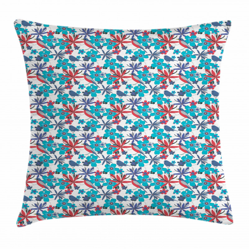 Branches and Little Birds Pillow Cover
