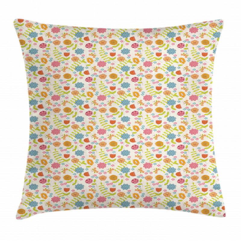 Cheerful Spring Theme Pillow Cover