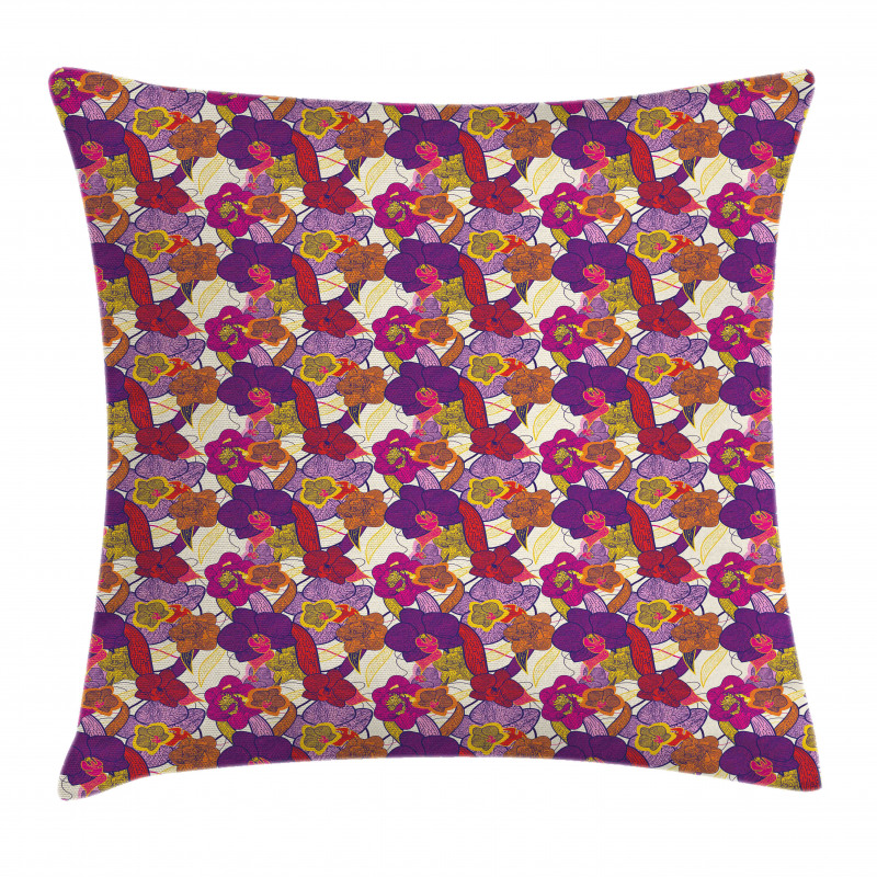 Vibrant Vintage Orchid Pillow Cover
