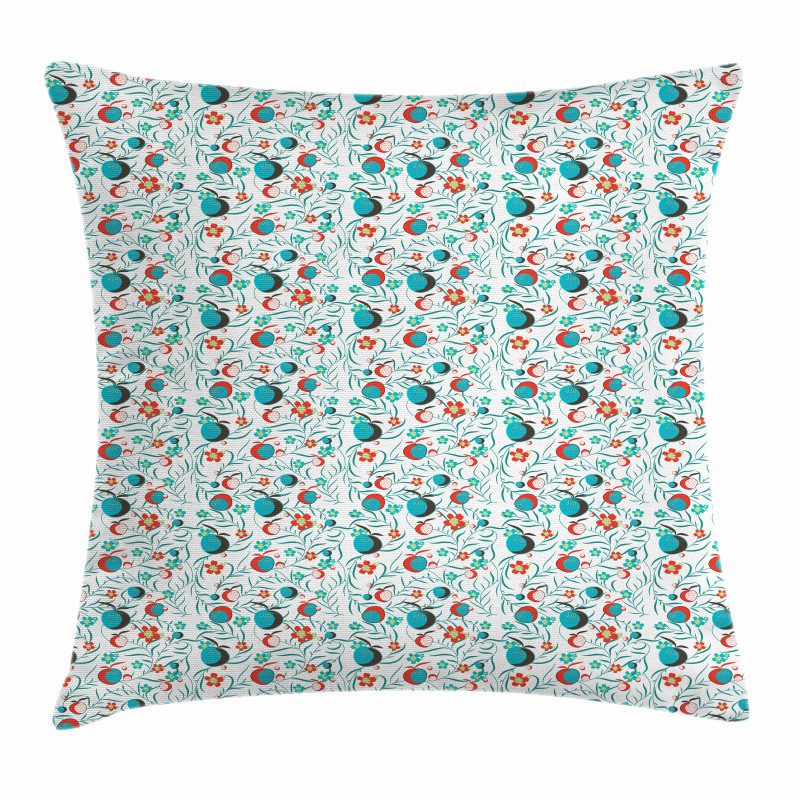 Abstract Foliage Fruits Pillow Cover