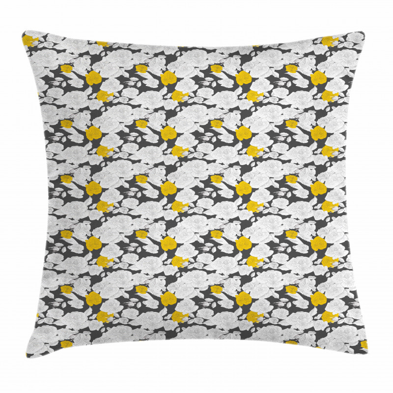 Hand Drawn Blossoms Pillow Cover