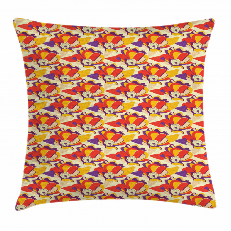Colorful Poppy Garden Pillow Cover
