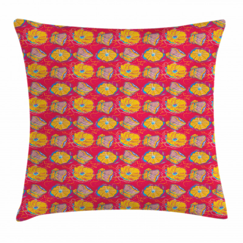 Aquarelle Flower Pattern Pillow Cover