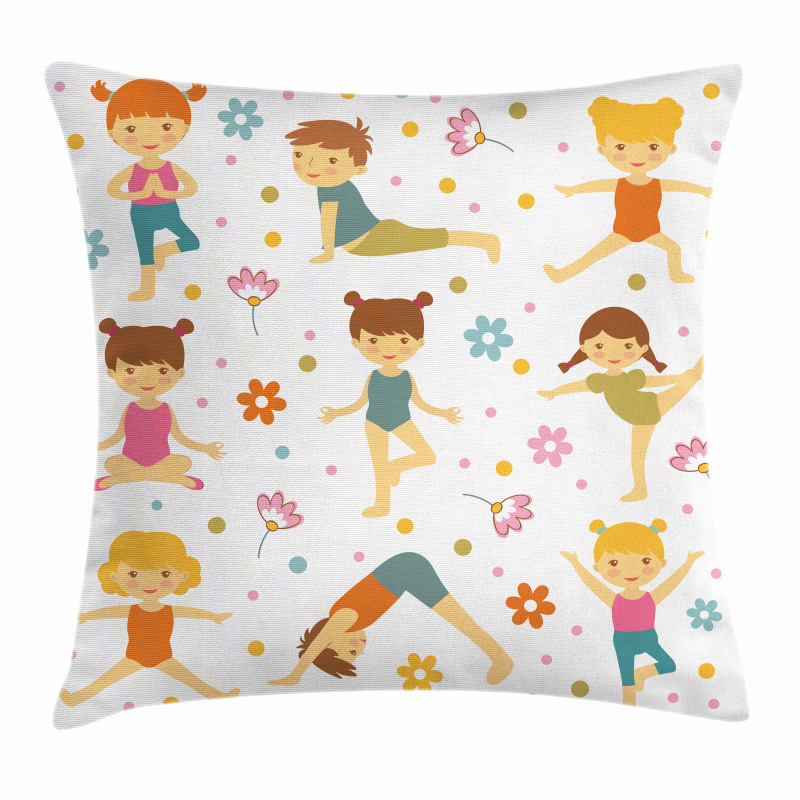 Cartoon Exercising Kids Pillow Cover