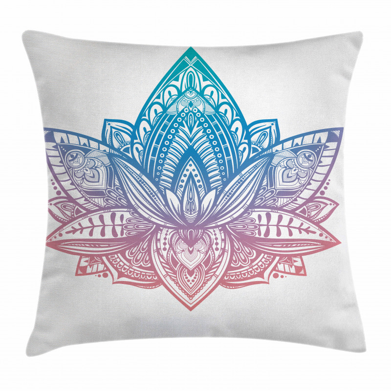 Tribal Boho Lotus Flower Pillow Cover