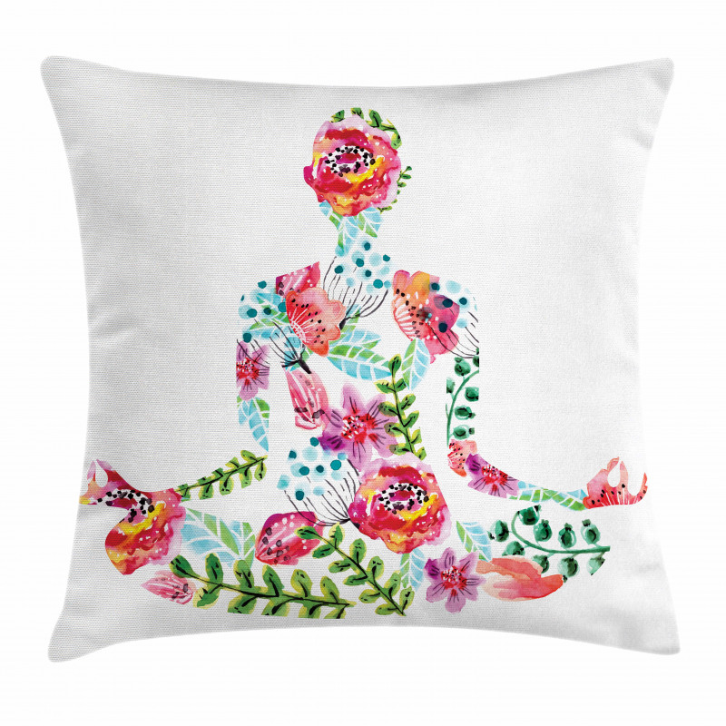 Silhouette with Flowers Pillow Cover