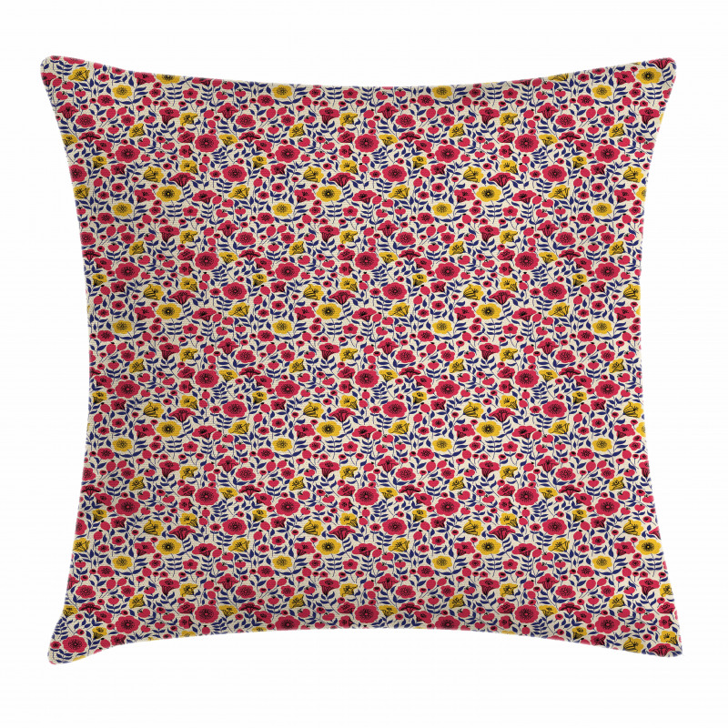 Blooming Botany Flowers Pillow Cover