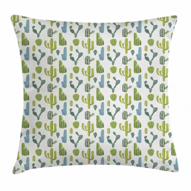 Hand Drawn Cacti Motif Pillow Cover