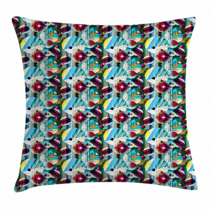 Grungy Geometric Art Pillow Cover