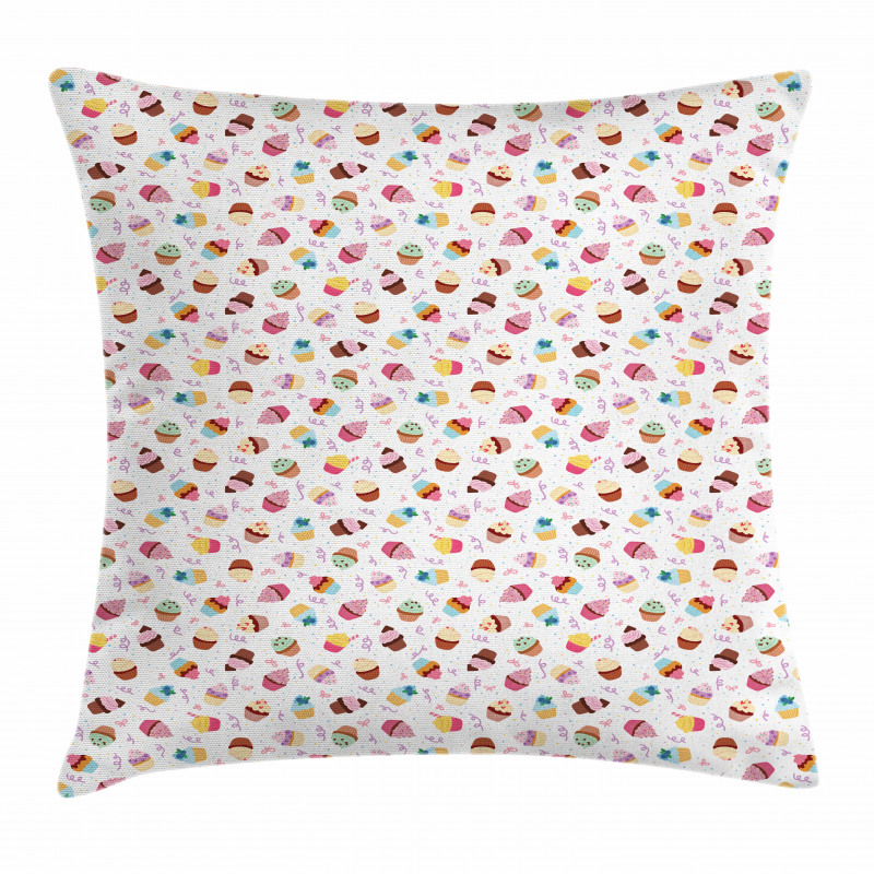 Creamy Colorful Cupcakes Pillow Cover