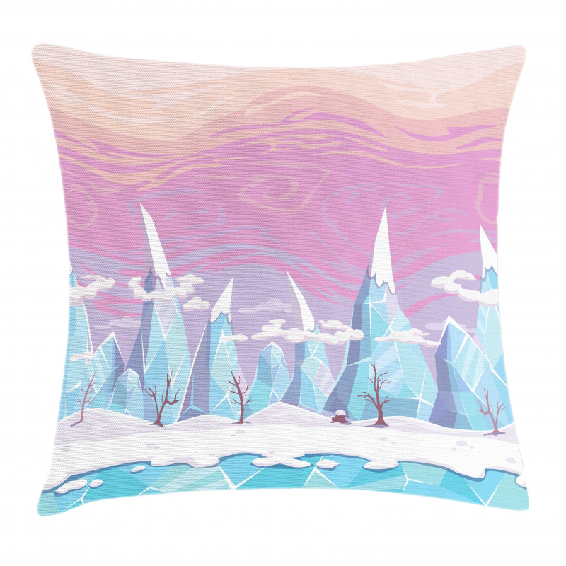 Cartoon Ice Mountains Pillow Cover