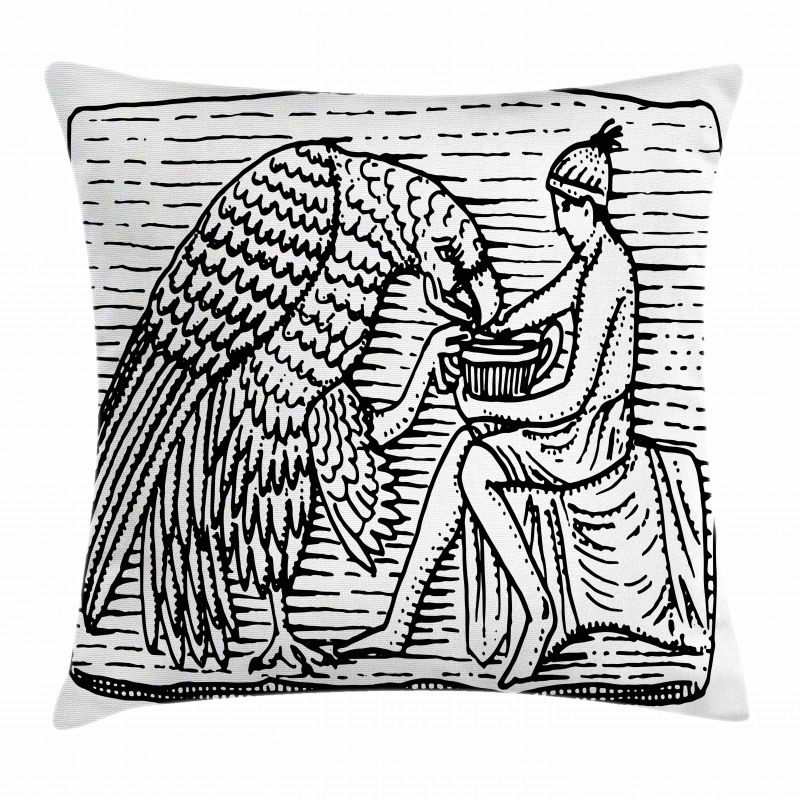 Greek Man and Eagle Pillow Cover