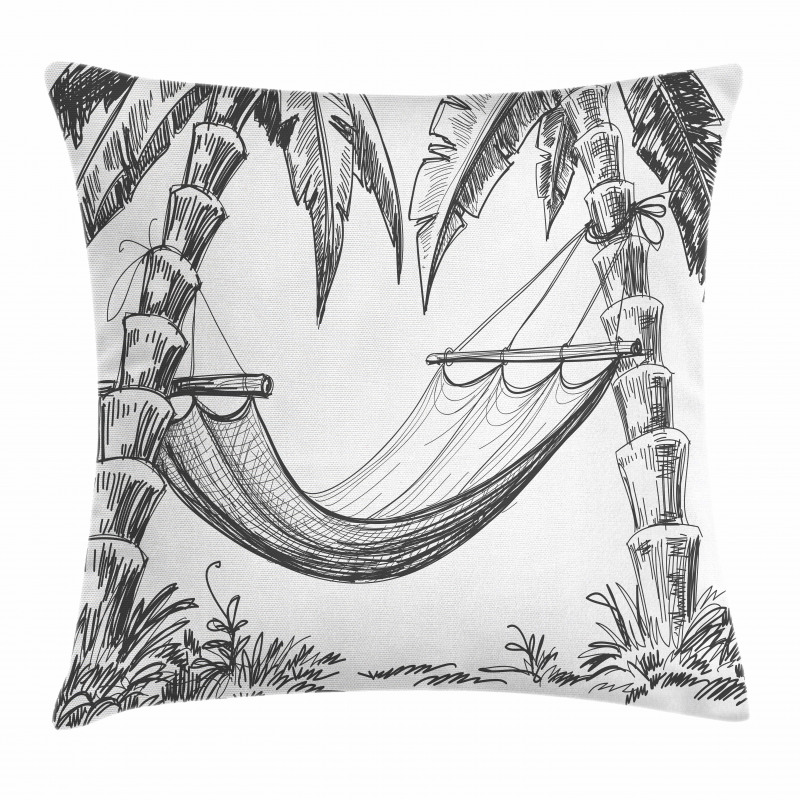 Hammock Palm Trees Pillow Cover