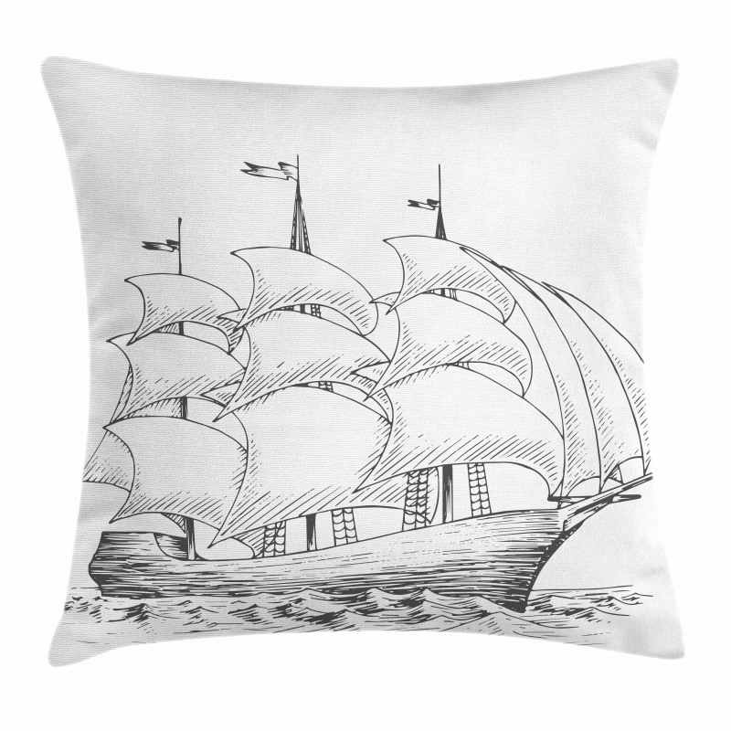 Medieval Ship Sea Pillow Cover