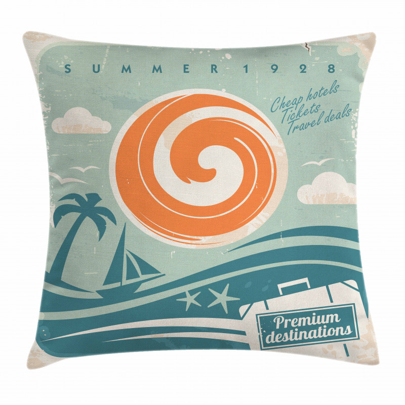 Retro Art Summer Pillow Cover