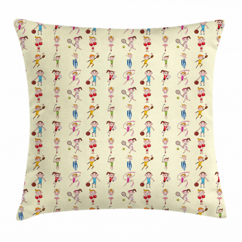 Little Athletes Pillow Cover