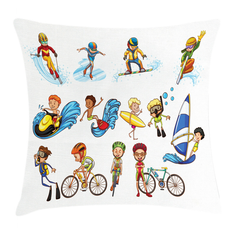 Surfing Cycling Pillow Cover