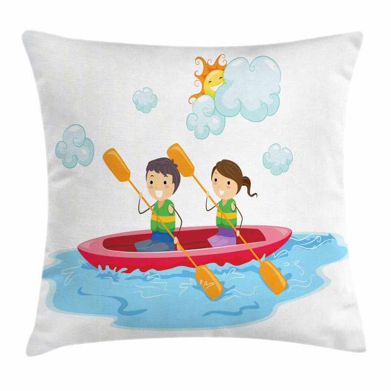 Riding a Kayak Pillow Cover