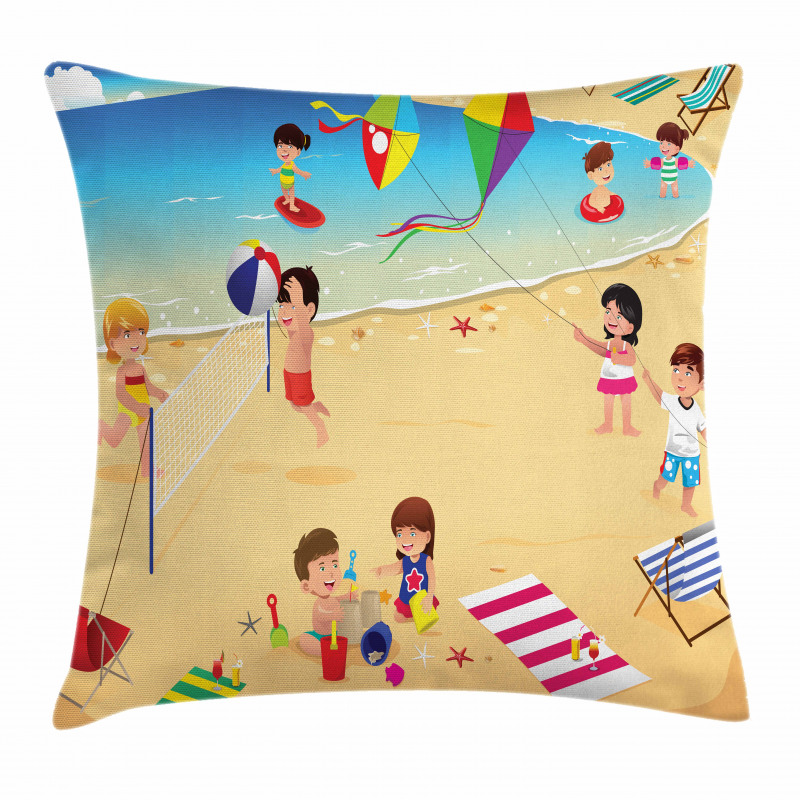 Beach Volleyball Pillow Cover