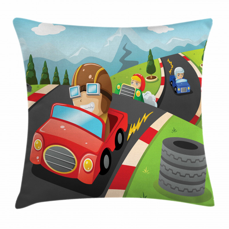 Auto Racing Boys Pillow Cover