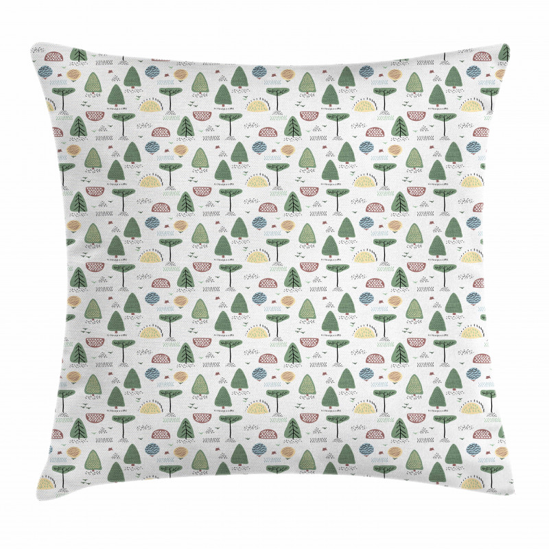 Woodland with Birds Pillow Cover