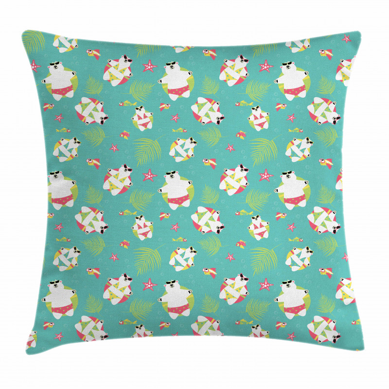 Sunbathing Polar Bears Pillow Cover