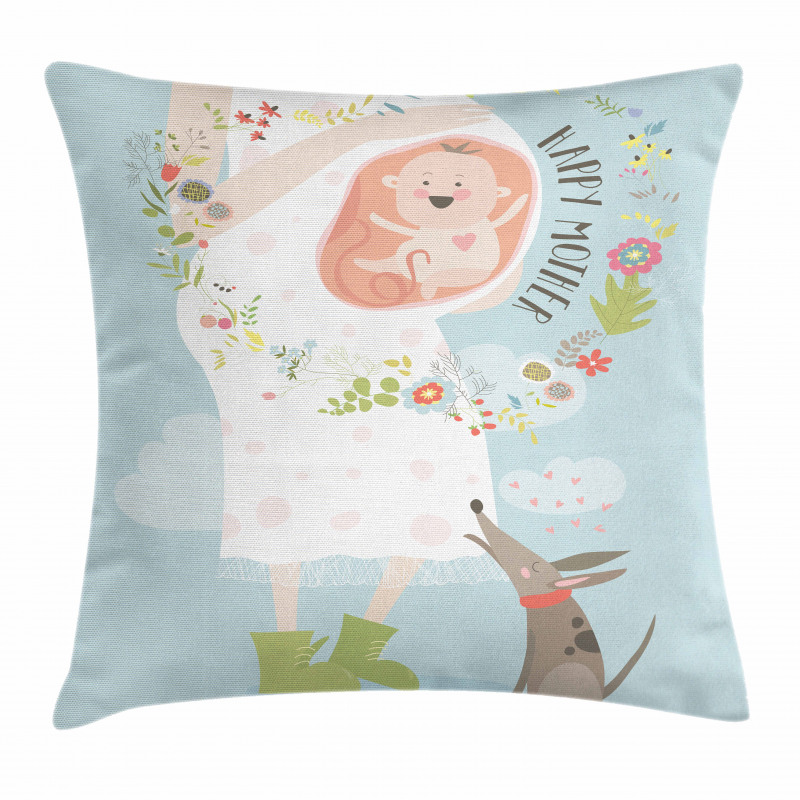 Happy Mother Words Pillow Cover