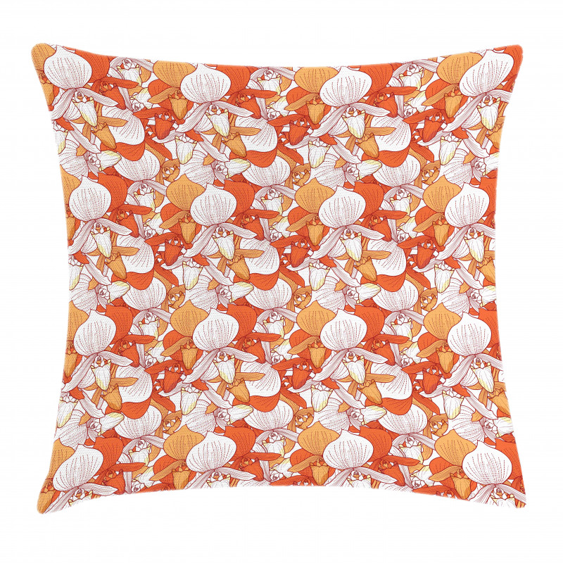 Retro Orchid Bouquet Pillow Cover