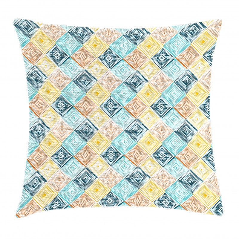 Tie Dye Effect Tile Pillow Cover