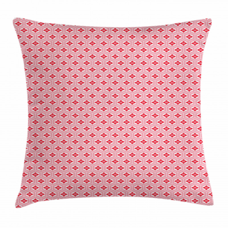 Japanese Floral Rhombus Pillow Cover