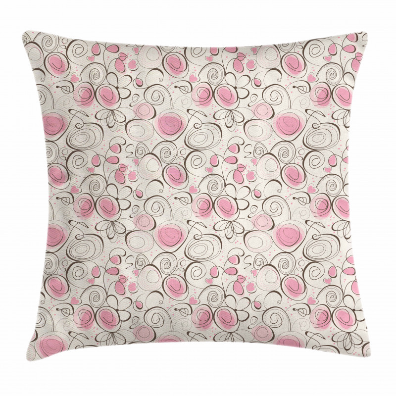 Doodle Swirls and Hearts Pillow Cover
