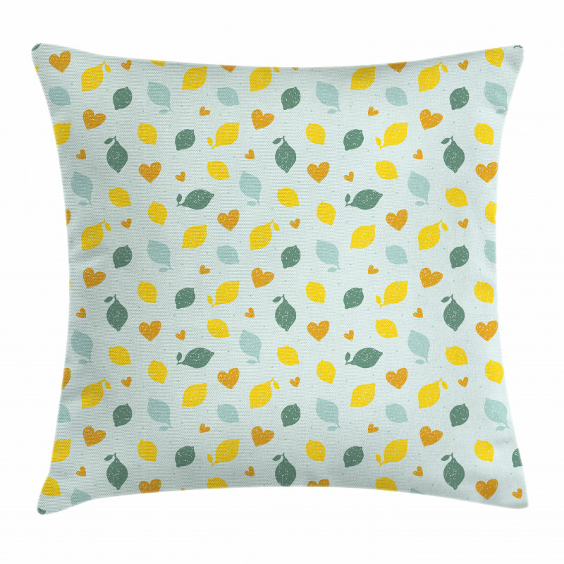 Scribbled Lemon Design Pillow Cover