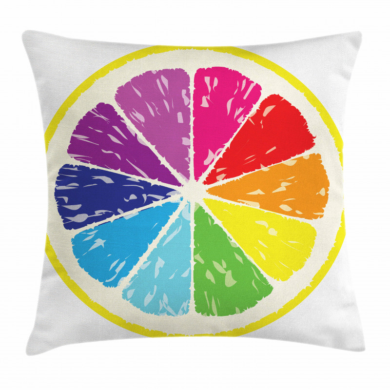 Rainbow Citrus Slice Pillow Cover