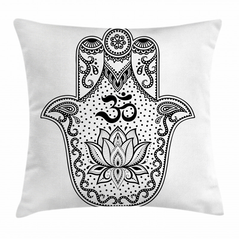 Oriental Curlicues Lotus Pillow Cover