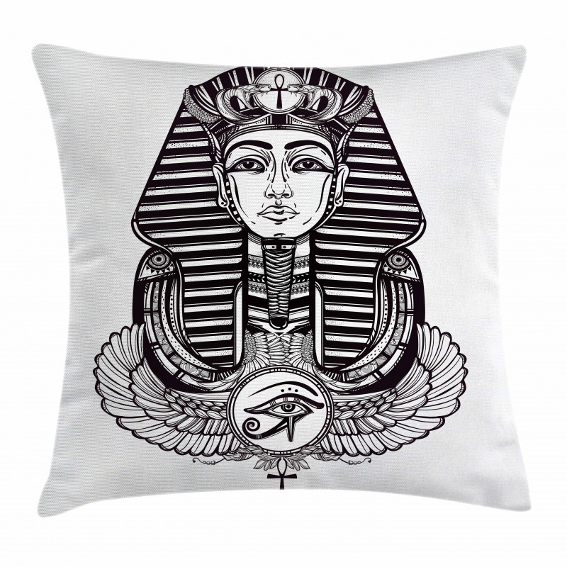 Vintage Pharaoh Tattoo Pillow Cover