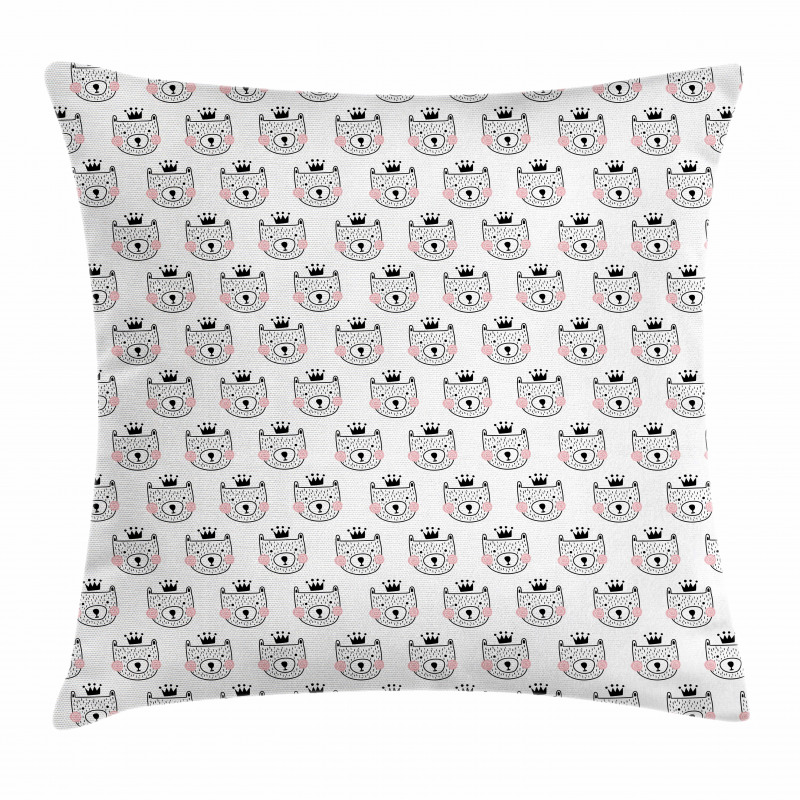 Funny Crowned Bears Pillow Cover